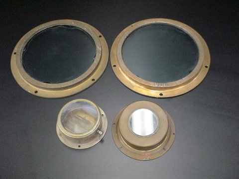 Two glass porthole covers 9" diameter
