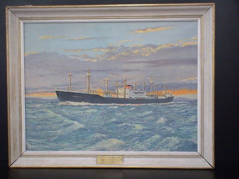 Framed chromolithograph of the vessel "Fernbank"