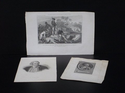 Lot of 3: Two bust portraits James Cook
