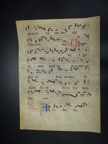 Page from old Bible, sheet of music
