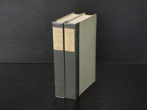 Two volume set: "Joyce Kilmer" Poems, Essays: Two volume set: "Joyce Kilmer" Poems, Essays and Letters in Two Volumes, edited with a memoir by Robert Cortes Holliday, New York, George H. Doran Company, 1914, 1917, 1918, Vol. 1 -- Memoir and Poems