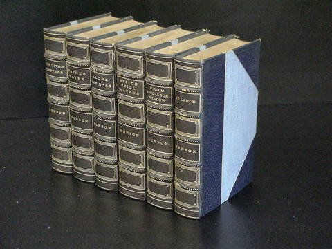 Six volume set by Arthur Christopher Benson, fell: Six volume set by Arthur Christopher Benson, fellow of Magdalene College, Cambridge: 1) "At Large" 1911, copyright 1908, fifth printing, 2) "Beside Still Waters", 1907, 3) "Along the Road", 1913, 4) "