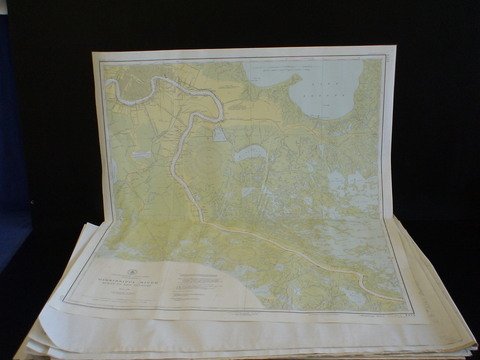 Set of 14 United States Gulf Coast maps, publishe: Set of 14 United States Gulf Coast maps, published at Washington, D.C., US Coast and Geodetic Survey; some have plot points marked: 1) Louisiana, Chandeleur and Breton Sounds, 2nd ed., Jun 1947, 2) Mi