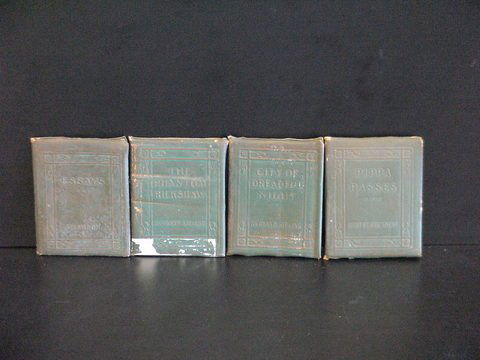Set of 4 small leather books: Pippa Passes by Rob: Set of 4 small leather books: Pippa Passes by Robert Browning, Essays by Ralph Waldo Emerson, The Phantom Rickshaw and My Own True Ghost Story and City of Dreadful Night by Rudyard Kipling, Little Lea