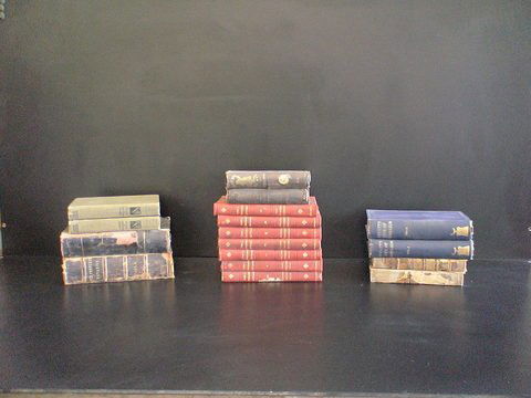 Lot of 6 sets of volumes: 1) "Sketches by Boz" by: Lot of 6 sets of volumes: 1) "Sketches by Boz" by Charles Dickens (Boz), with twenty illustrations from designs by George Cruikshank in two volumes, Philadelphia: T.B. Peterson, undated, 2) "Conan Doy