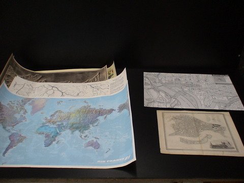 Lot of 7 various maps: 1) The Oldest Map of the N: Lot of 7 various maps: 1) The Oldest Map of the New World, 2) Venice, published in London by Orr and Smith, drawn and engraved by J. Dower, 3) small map of Washington D.C., 1989, 4) Air France map of 