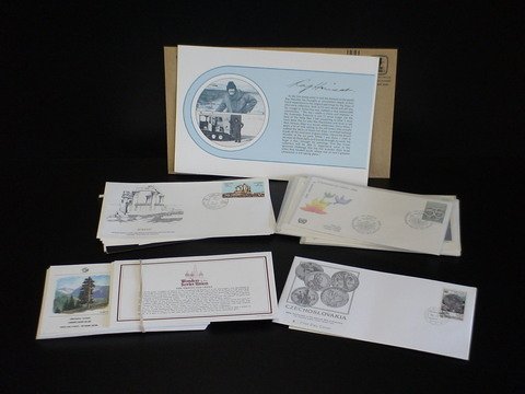 stamps: Wonders of the Soviet Union, The Protected Trees, Precious Fur-Bearing Animals, and Helicopters, first day issue series, Ships of Discovery, 1979, Plate block 4's--Benefiting Mankind (Exploring the Mo