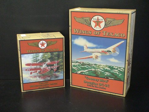 Planes Wings of Texaco "Gooney Bird" & "The Duck": Lot of 2: Wings of Texaco "Gooney Bird", Douglas DC-3C, 11th in the series, NEW IN BOX, and Wings of Texaco "The Duck" 1936 Keystone-Loening Commuter, 8th in the Series, authentically scaled replica,