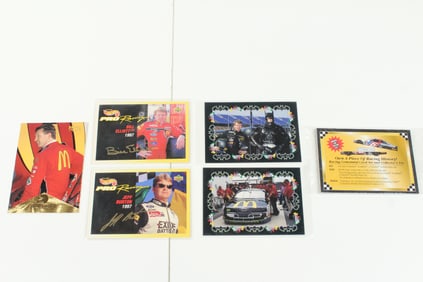 Race Cards Partnered with Other Brands McDonalds, Hot Wheels, Valvoline - 10 Cards Total
