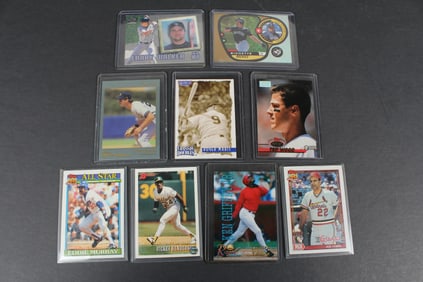 9 Baseball Cards in Thick Plastic Sleeves