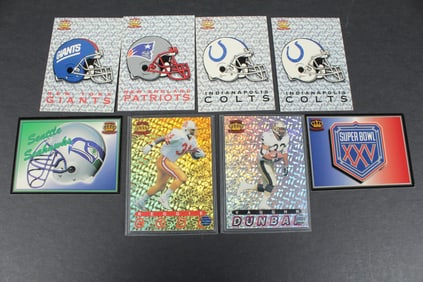 1994-95 Pacific Football Cards Prism Silver and Gold, Team Helmet, and More - 8 Total Cards