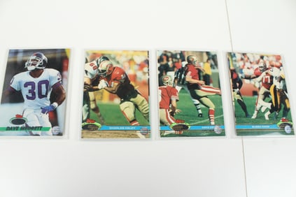 Topps Stadium Club Football Error Cards Missing Foil and Miscut - 4 Total Cards