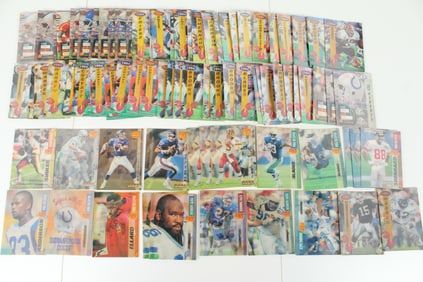 1994 and 1995 Pinnacle Sportflix Lenticular Print Football Cards - 89 Total Cards