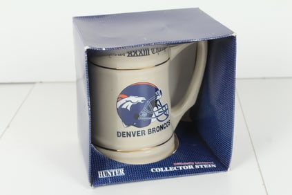 1999 Broncos Super Bowl 33 Champions Commemorative Ceramic Beer Stein - New In Box
