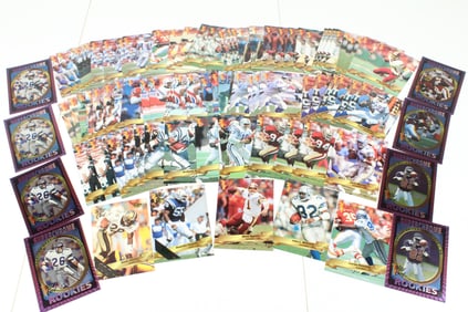 1993 Wild Card Football Cards With Stripes and Superchrome Rookies - 92 Cards Total