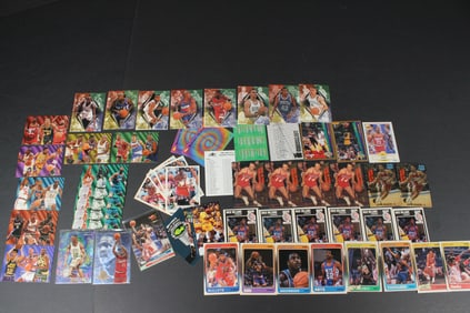 Lot of Fleer, Action Packed, and Clssic Games Basketball Cards From Various Years - 59 Cards Total