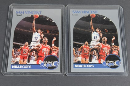 1990 NBA Hoops Basketball Card #223:  Displaying Michael Jordan's Wrong Number Jersey! - 2 Cards