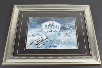 Autographed 2014 Sochi Olympics Poster - 10 Signatures With COA