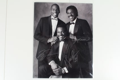 Triple Autographed Michael Jordan Walter Payton Andre Dawson Photo