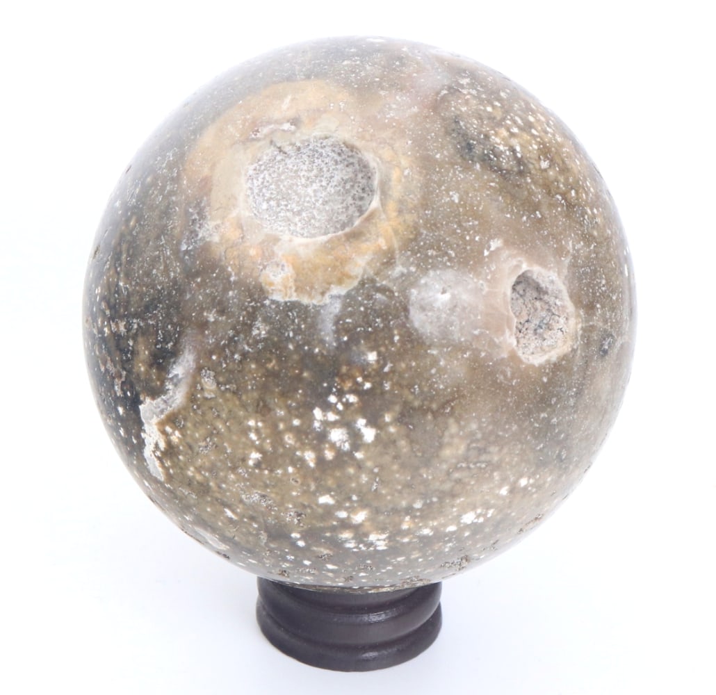 Wonderful Ancient Polished Dinosaur Bone Sphere on Stand (1 of 6)