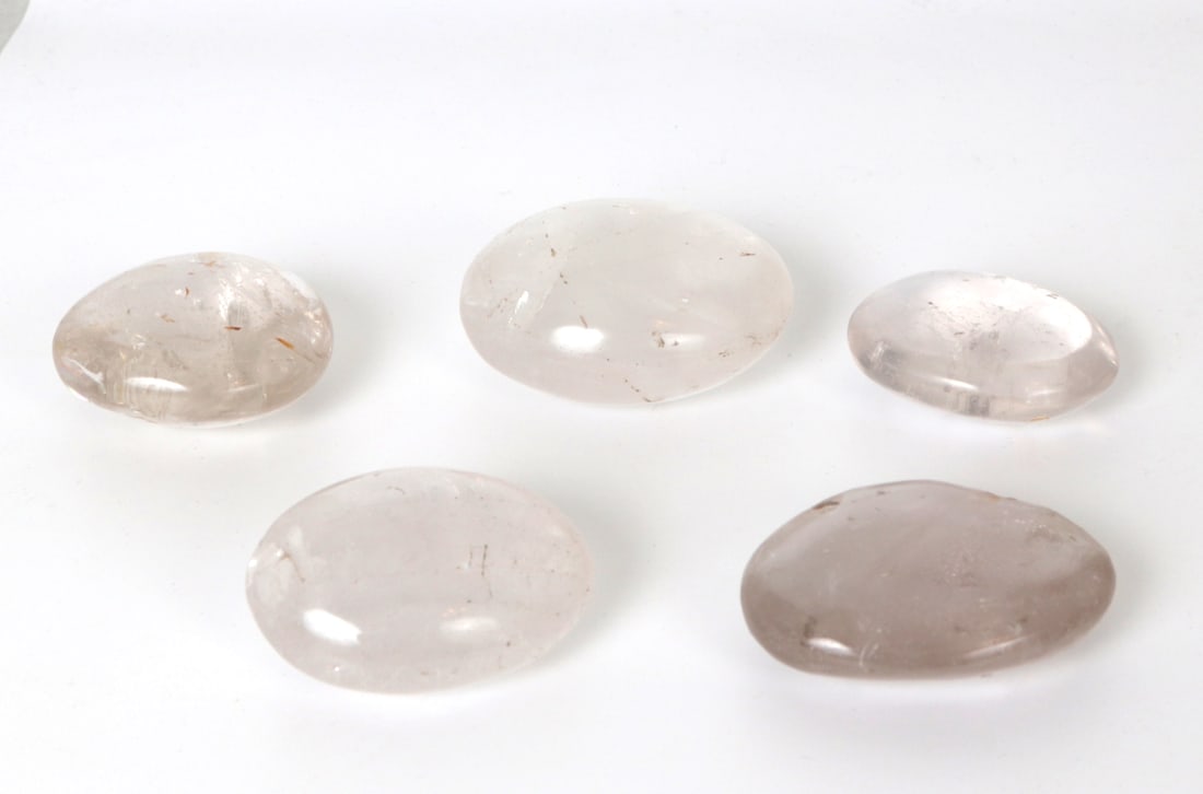 Box of Five Natural Rock Crystal Palm Stones (1 of 4)