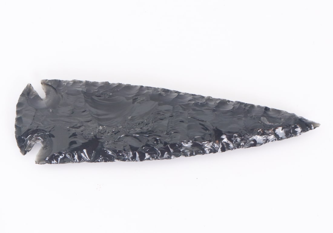 Well Crafted Obsidian Spearhead - 2