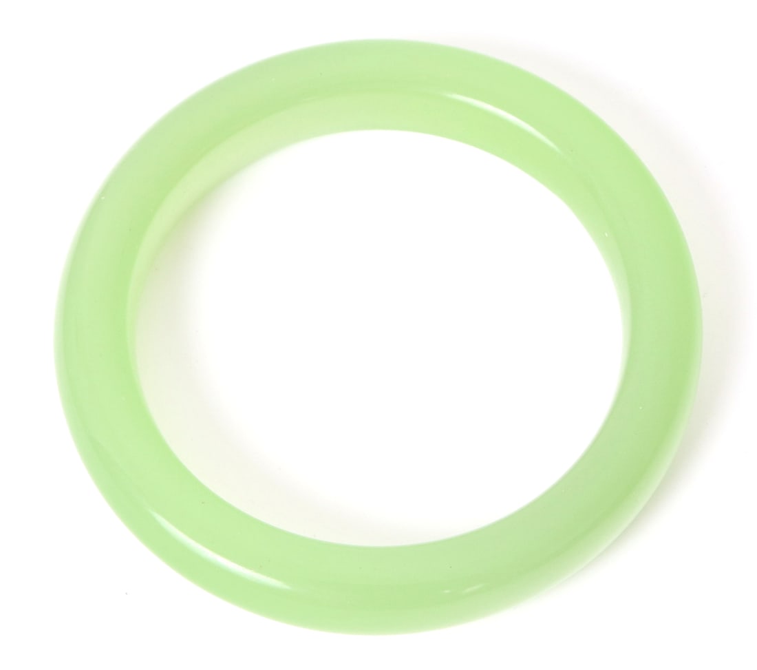 Chinese Light Green Jade Style Bangle - 3