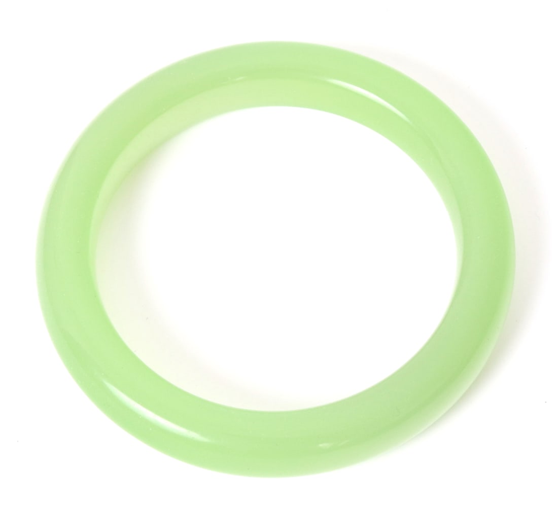 Chinese Light Green Jade Style Bangle - 4