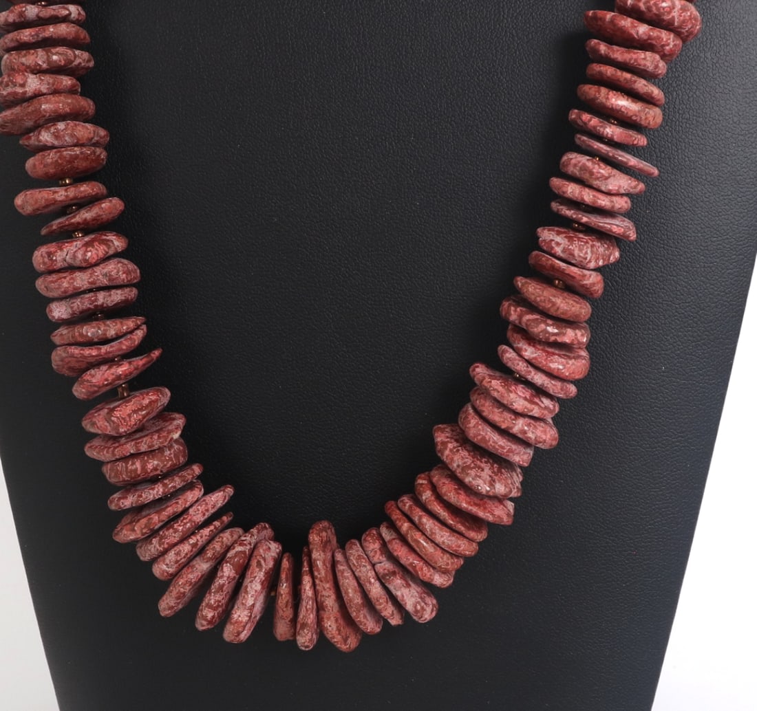 Red Jasper Style Disc Necklace - 2
