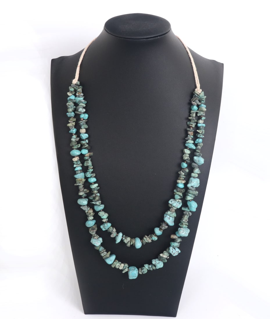 Beautiful Dual Strand Chunky Turquoise Necklace (1 of 3)