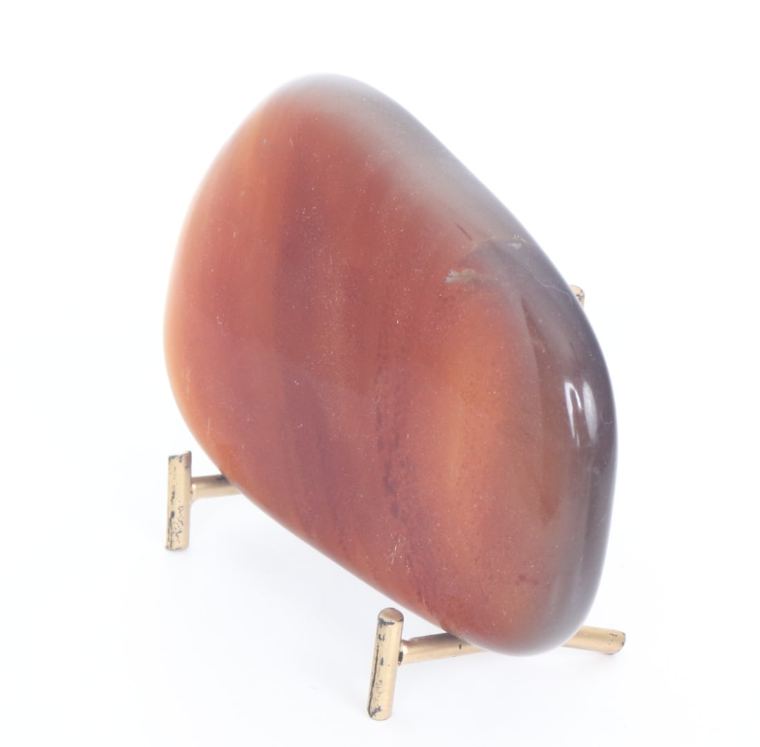 Freeform Raw Amber Slab on Stand - 4