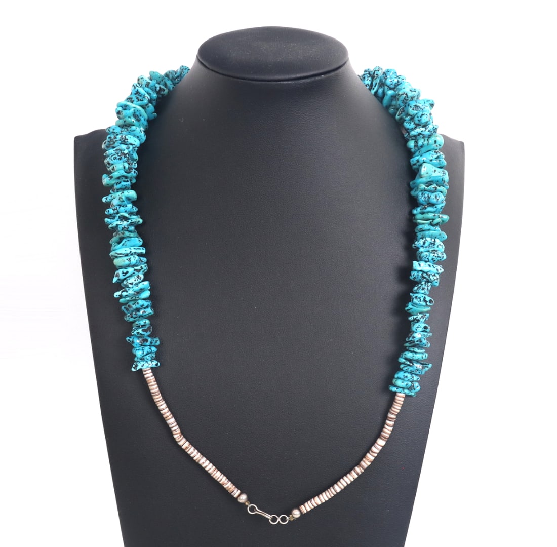 Large Chunky Turquoise & Shell Necklace - 3