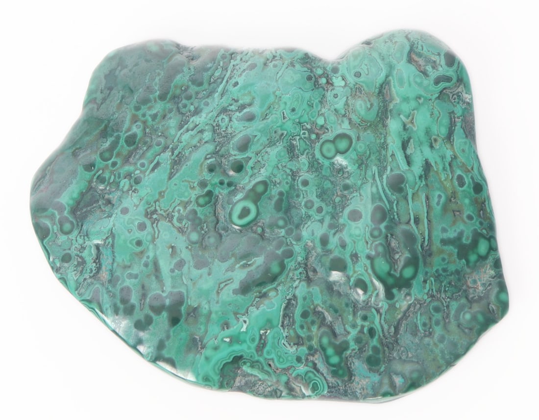 Beautiful Freeform Malachite Mineral Slab Section, 158 grams: Beautiful dark and light green malachite mineral freeform section. All natural earth textures depicted in the color as though flying high above in the sky and looking at the world below. Unpolished pu