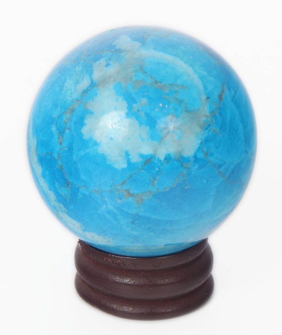 Gorgeous Turquoise Sphere on Stand - 2