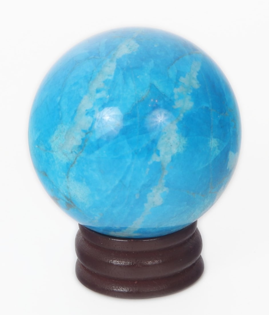 Gorgeous Turquoise Sphere on Stand - 4