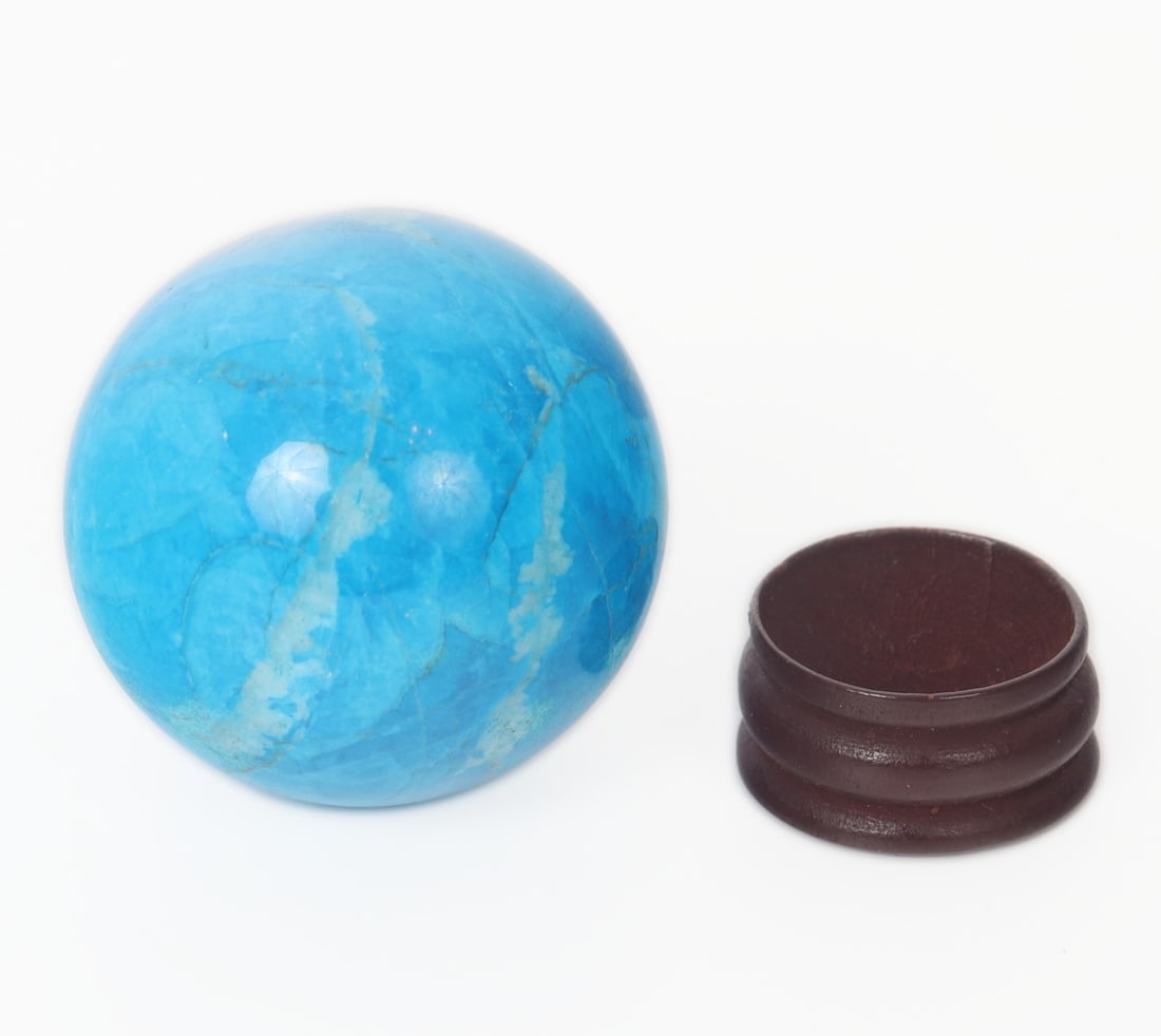 Gorgeous Turquoise Sphere on Stand - 5