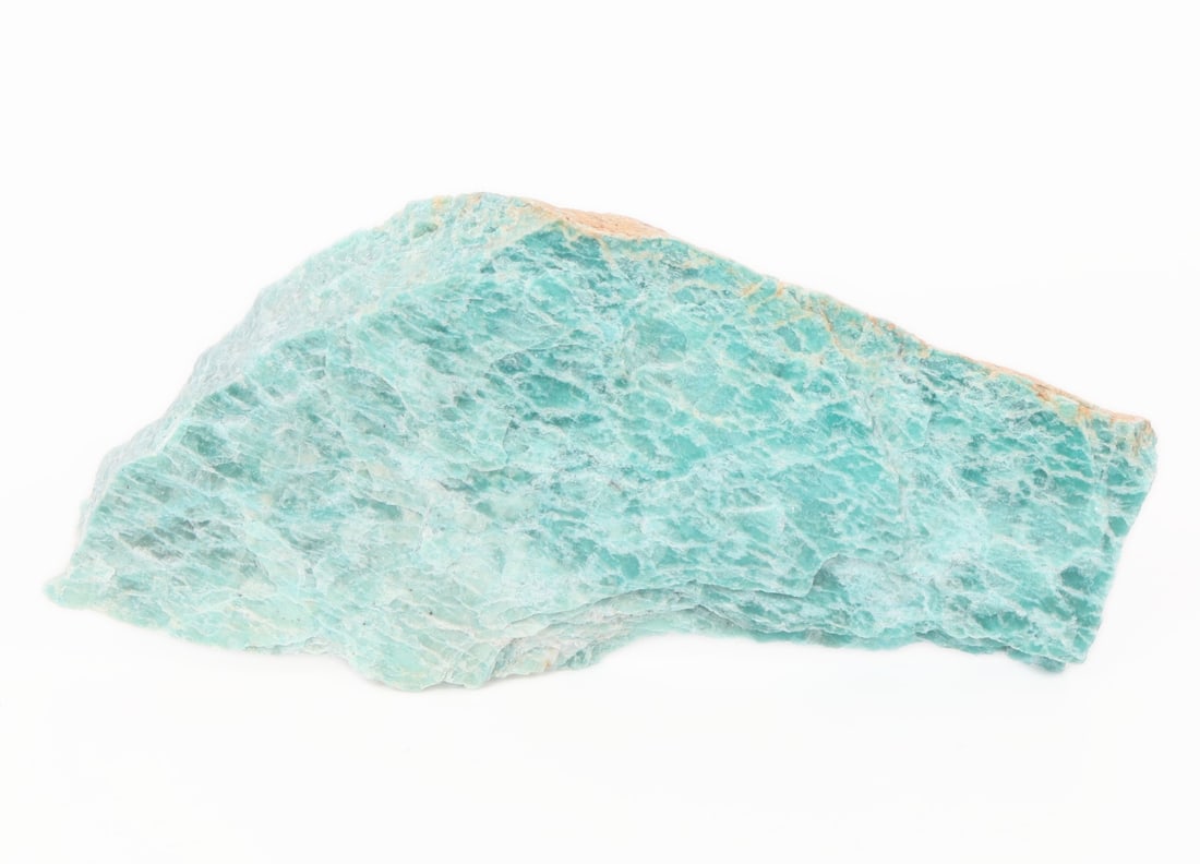 Gorgeous Ocean Blue Amazonite, 294 grams: Gorgeous section of amazonite which is a blue green variety of potassium feldspar. Featuring striking hues of ocean blue and green with white crystal quartz streaks throughout like ocean bubbles. Uniq