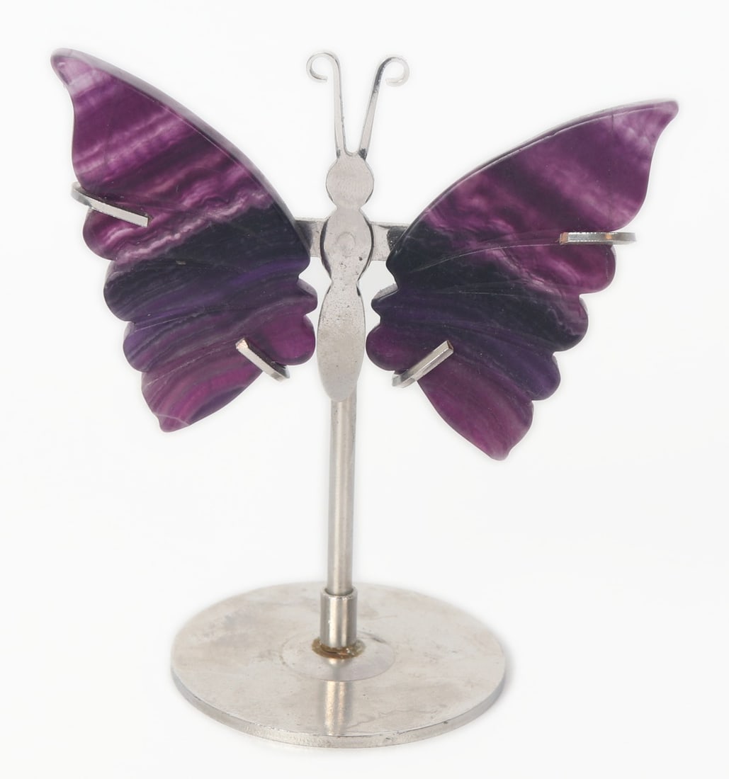 Deep Purple Rainbow Flourite Butterfly on Stand (1 of 4)