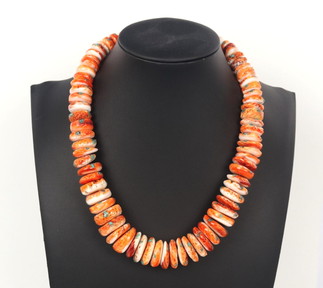Stunning Spiny Lobster & Turquoise Inlayed Graduated Necklace