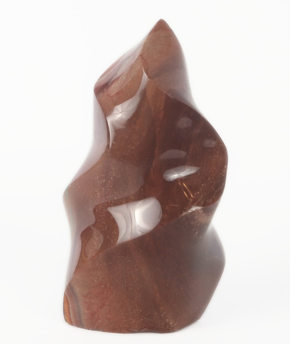 Beautiful Polychrome Jasper Flame Carving - 2