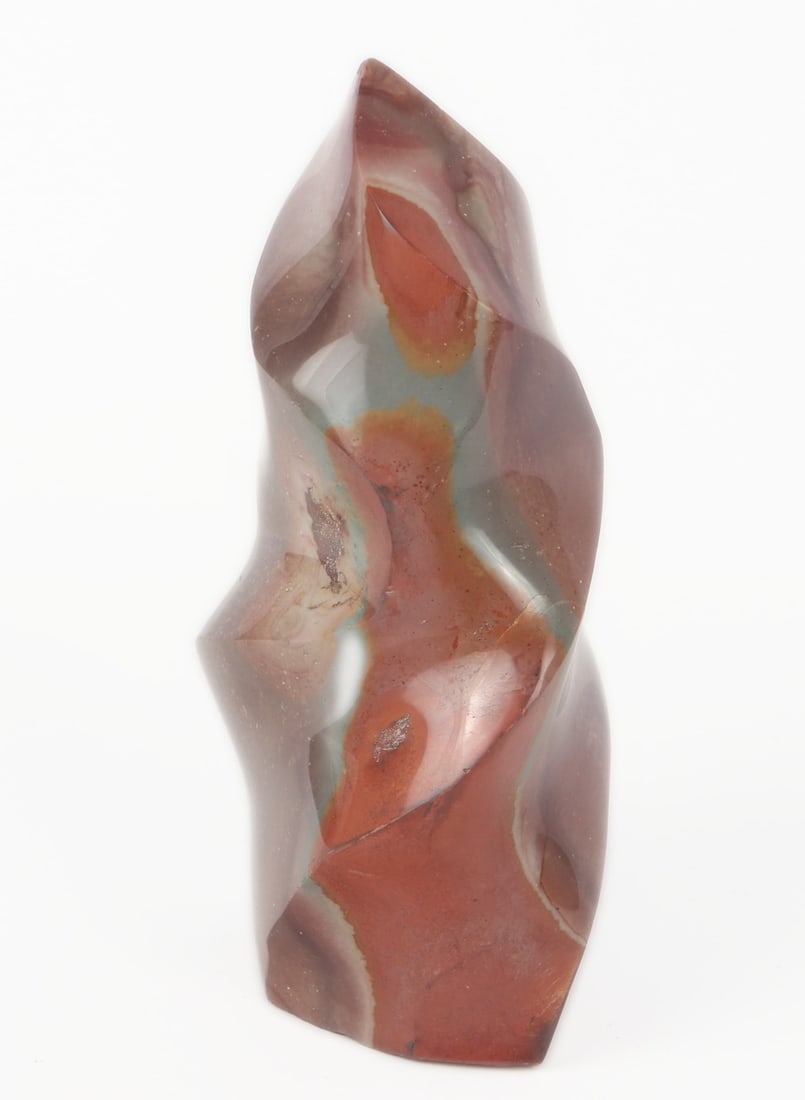 Beautiful Polychrome Jasper Flame Carving - 3