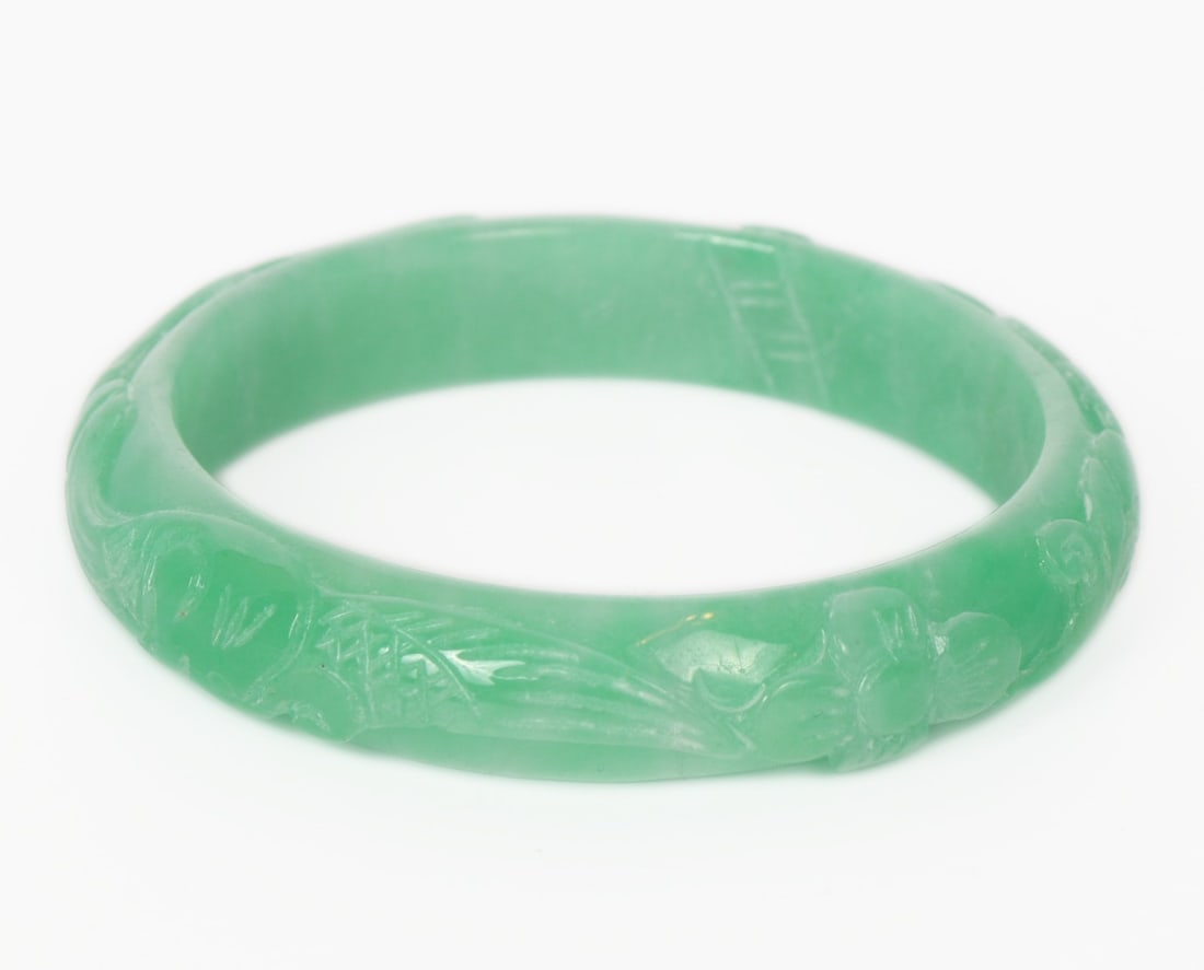 Chinese Green Jade Style Bangle - 2