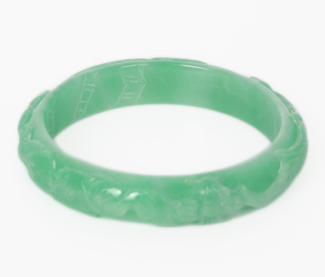 Chinese Green Jade Style Bangle - 3