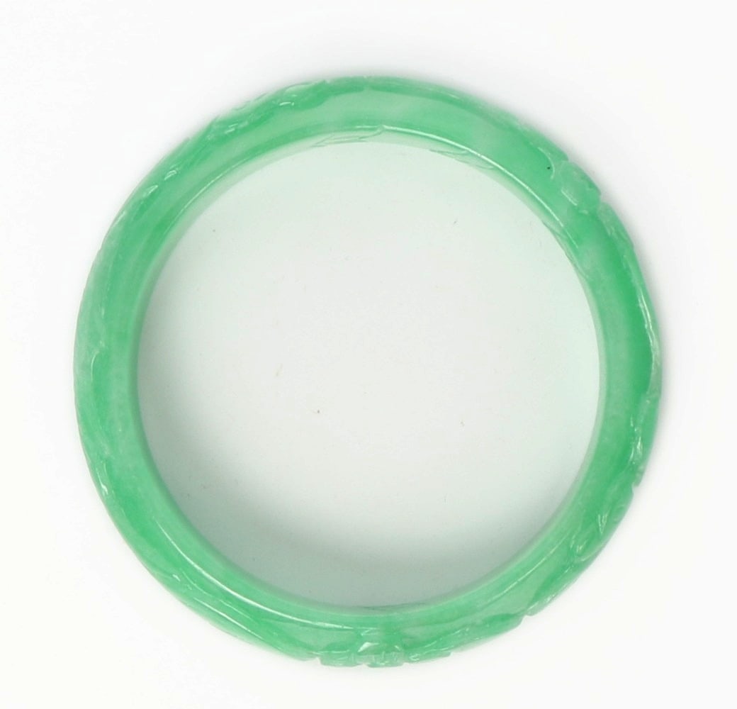 Chinese Green Jade Style Bangle - 5