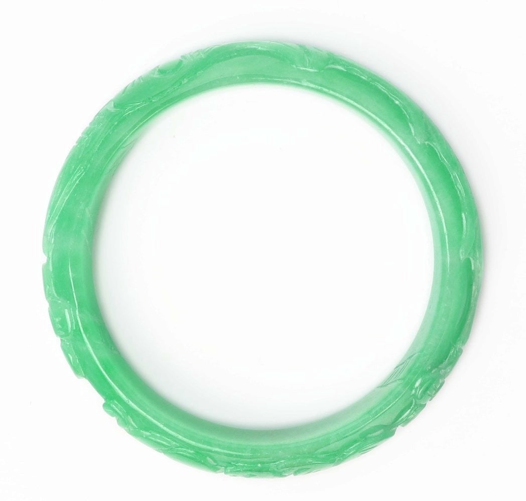 Chinese Green Jade Style Bangle - 6