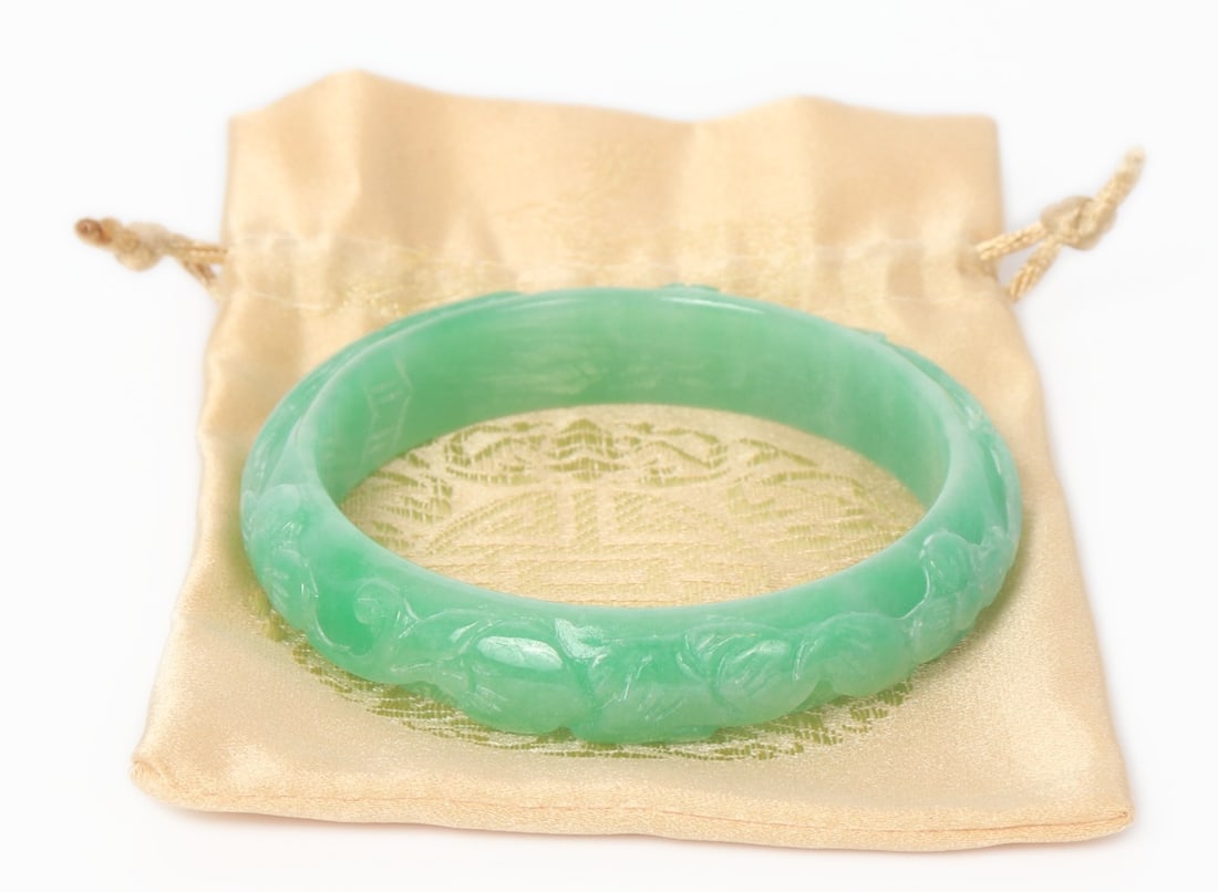 Chinese Green Jade Style Bangle - 7