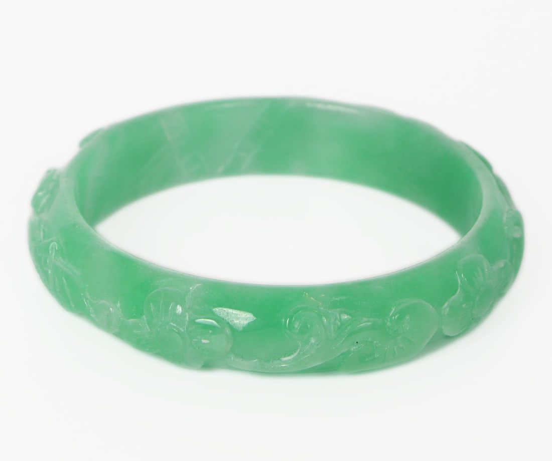 Light Green Chinese Jade Style Bangle - 2