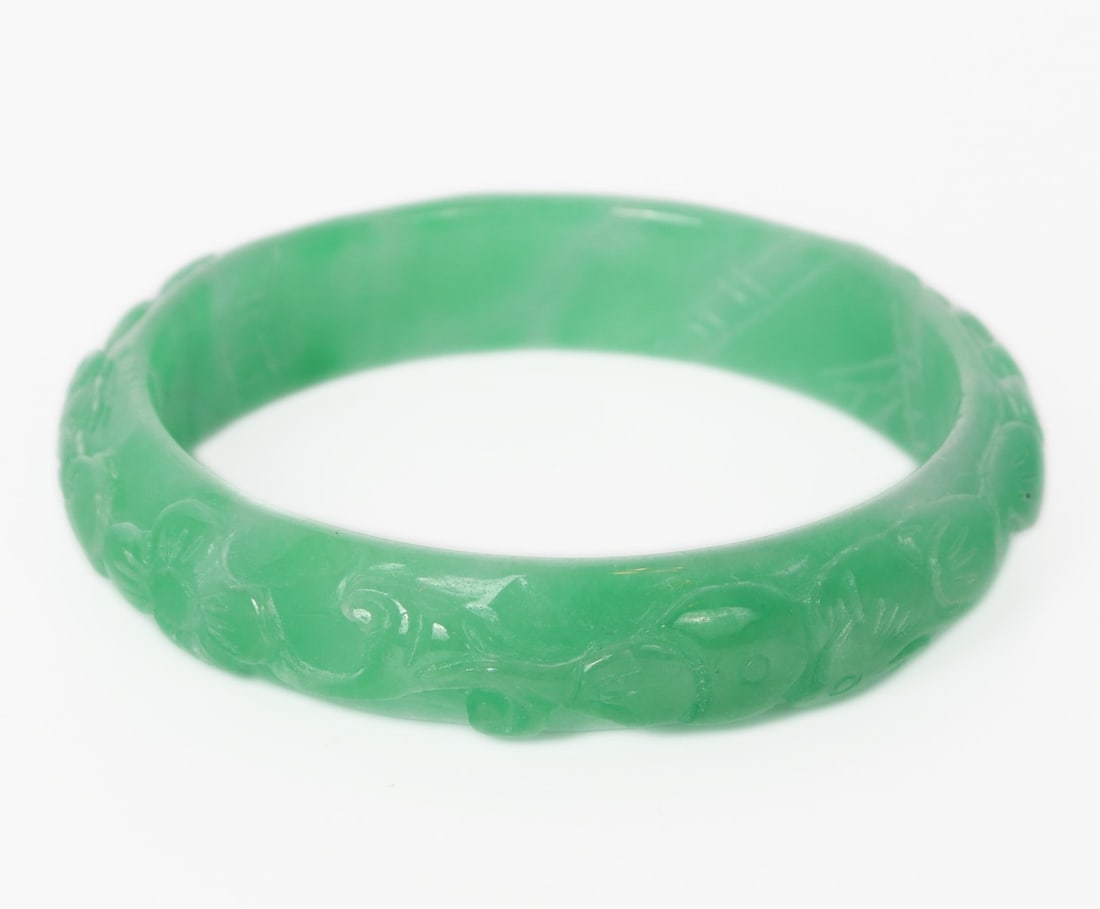 Light Green Chinese Jade Style Bangle - 3