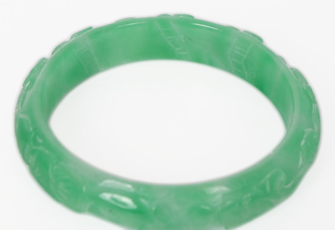 Light Green Chinese Jade Style Bangle - 5