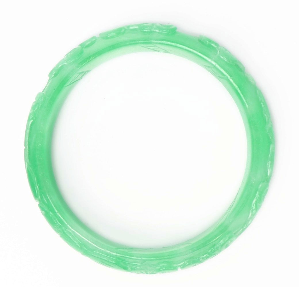 Light Green Chinese Jade Style Bangle - 6